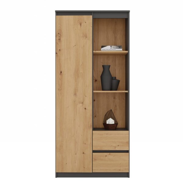 Bily RS-80 Open Shelving Unit – Anthracite / Oak Artisan