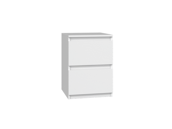 Set of 2 Malwa M2 White Bedside Tables – Modern 2-Drawer Nightstands