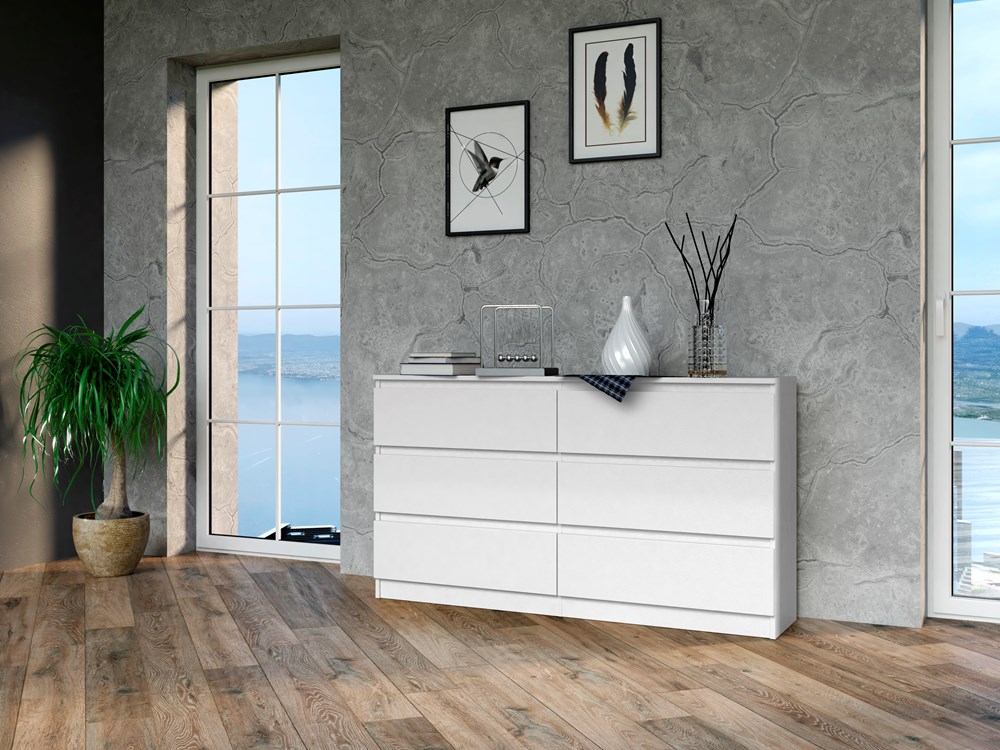MALWA M6 140 Chest of Drawers – Matt White - Image 3
