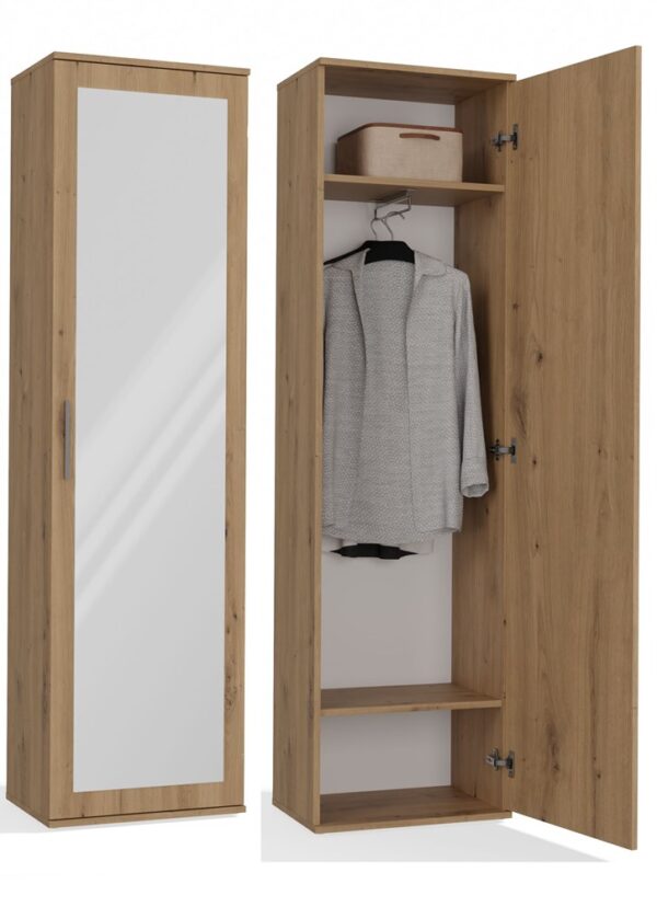Duo Wardrobe with Mirror – Oak Artisan