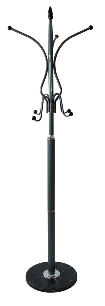 Standing Coat Rack MARBLE – Grey | 8 Hooks & Marble Base