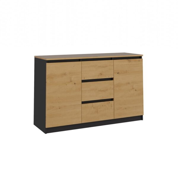 Malwa 2D3S/BA Sideboard – Anthracite & Artisan Oak | Modern Cabinet with 2 Doors and 3 Drawers