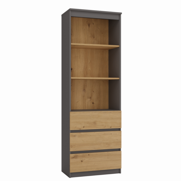 Olimp RS-60 Bookcase – ANTHRACITE / ARTISAN OAK