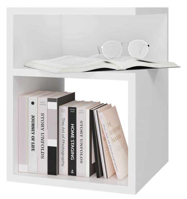 Tini Bedside Table – White Matte – Minimalist Modern Nightstand