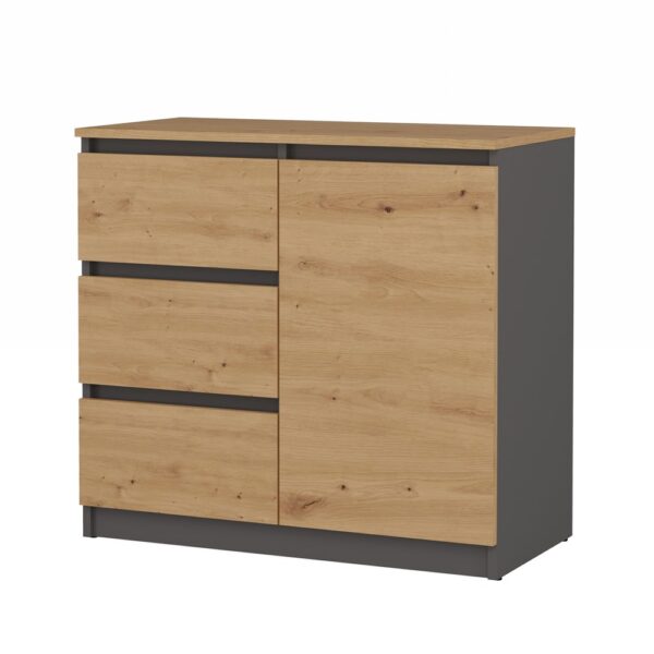 Malwa 1D3S/BA Chest of Drawers – Anthracite / Artisan Oak