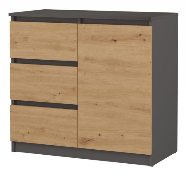 Malwa 1D3S Chest of Drawers – Anthracite / Artisan Oak