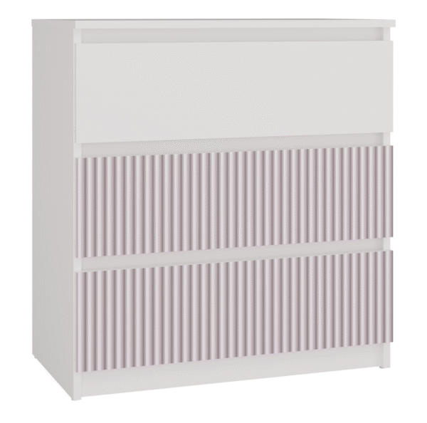 Malwa M3 ARTESO Pink Chest of Drawers – White / Pink