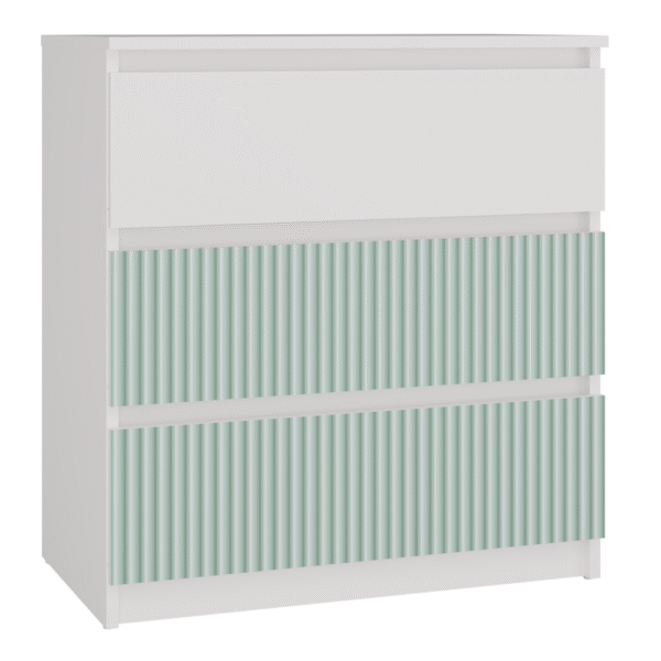 Malwa M3 ARTESO Mint Chest of Drawers – White / Mint