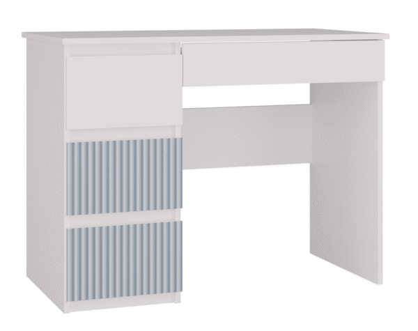 Mijas ARTESO Left-Hand Desk – White / Blue