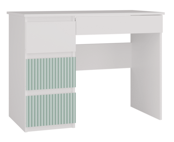 Mijas ARTESO Left-Hand Desk – White / Mint