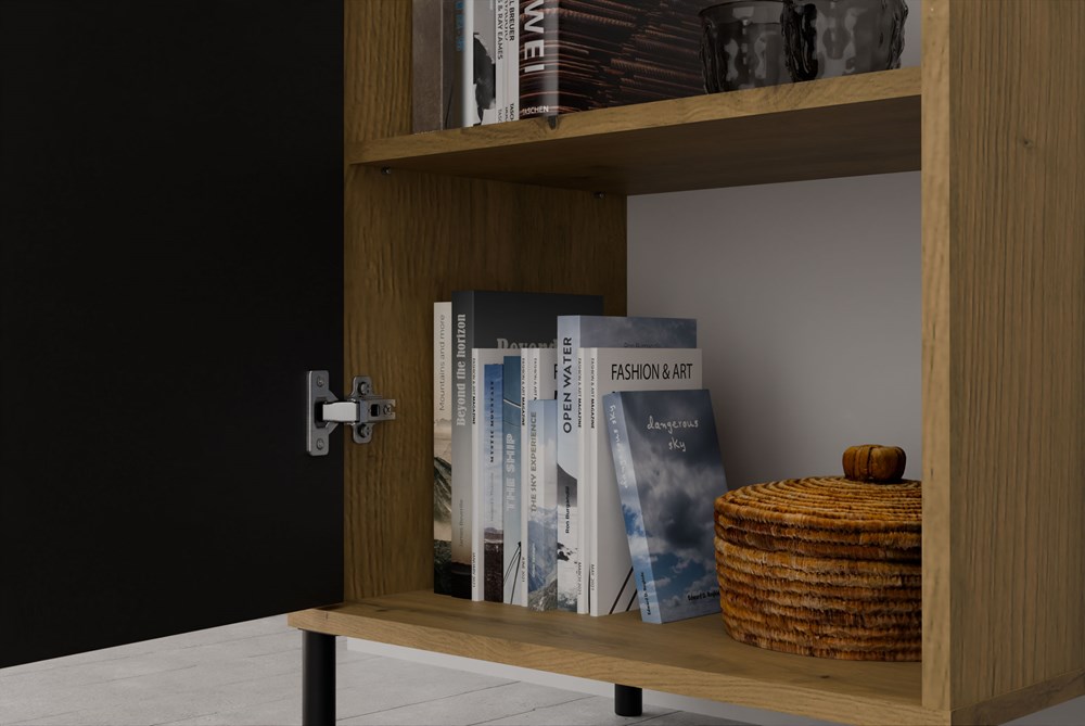 Display Cabinet KAMARO 1DD SLIM – Artisan Oak | Fluted Front - Image 7