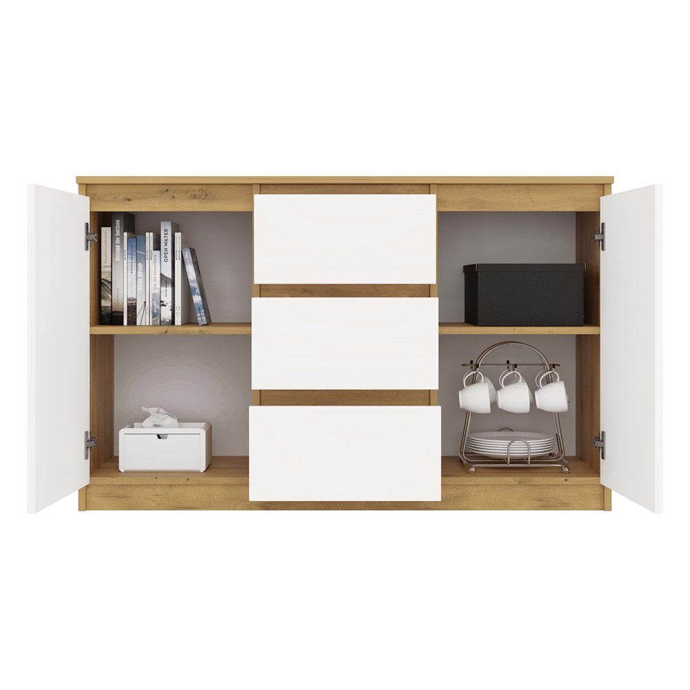 Malwa 2D3S Chest of Drawers – Artisan Oak & White | 120 cm - Image 6