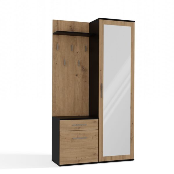 DUO Hallway Wardrobe Set – Anthracite & Artisan Oak