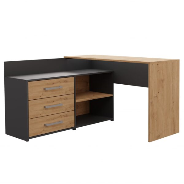 DANY Corner Desk – ANTHRACITE / ARTISAN OAK