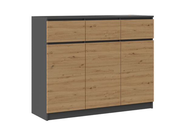Malwa 3D3S Chest of Drawers – Anthracite / Artisan Oak
