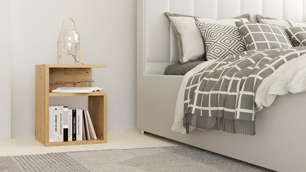 Tini Bedside Table – Artisan Oak – Minimalist Modern Nightstand - Image 4