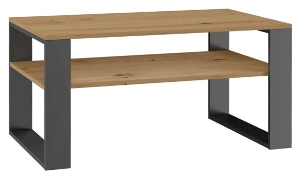 Modern 1P Coffee Table Artisan Oak & Anthracite – Modern Living Room Table with Shelf