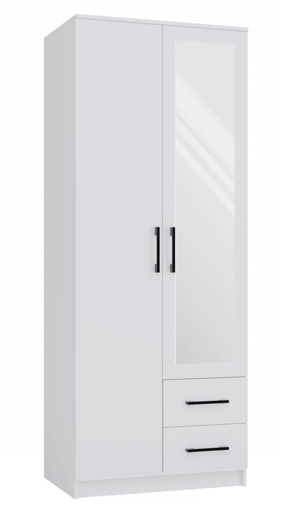 Romana 80 Wardrobe with Mirror – White