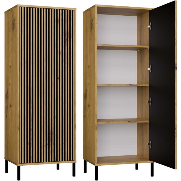 Display Cabinet KAMARO 1DD SLIM – Artisan Oak | Fluted Front