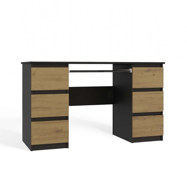 KUBA Desk – Anthracite / Artisan Oak – 130 cm