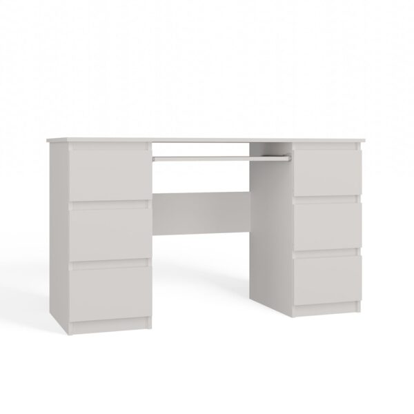 KUBA Desk – White  FUNCTIONAL DESK WITH 6 DRAWERS