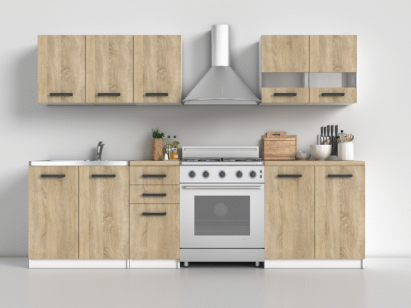 Katia SET200 Kitchen Furniture Set – White / Sonoma Oak