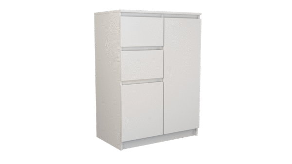 Malwa 2D2S Sideboard – White Matte Modern Cabinet with 2 Doors and 2 Drawers