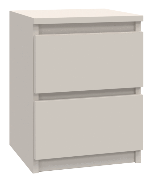 Malwa M2 Bedside Table – Cashmere Beige – Modern 2-Drawer Nightstand