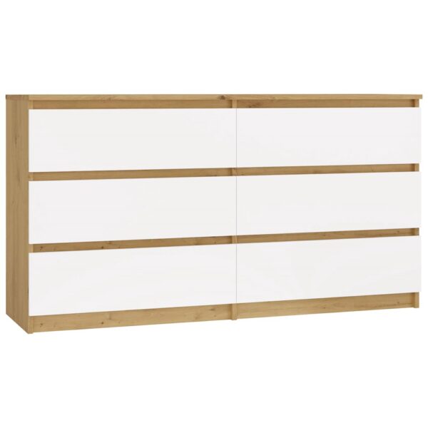 MALWA M6/140 Chest of Drawers – Oak Artisan & White