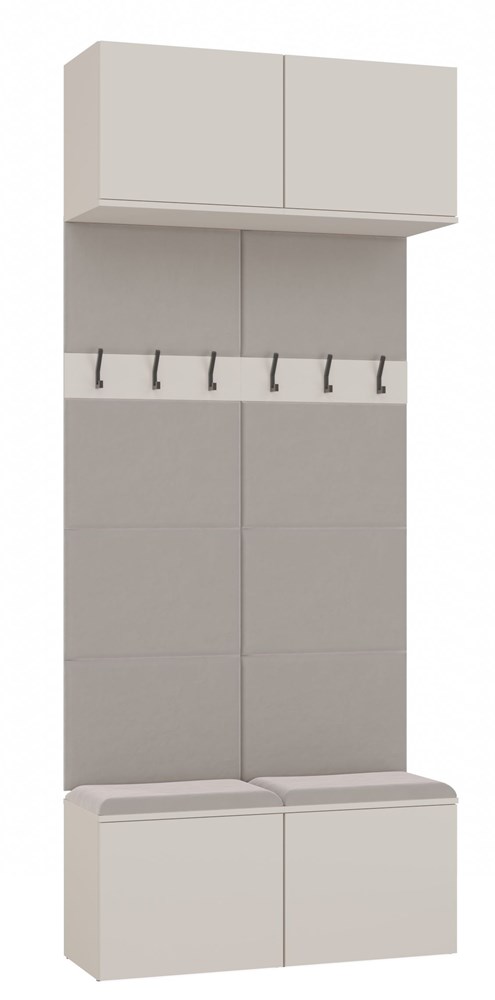 HAGA II 2W Double Coat Rack Wardrobe – Cashmere Beige