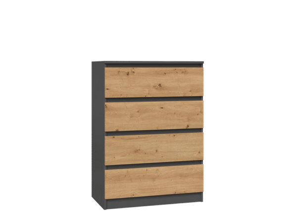 Malwa M4 Chest of Drawers – Anthracite / Artisan Oak Modern 4-Drawer Storage Cabinet
