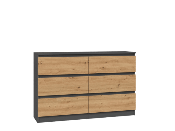 MALWA M6/120 Chest of Drawers – Anthracite & Oak Artisan