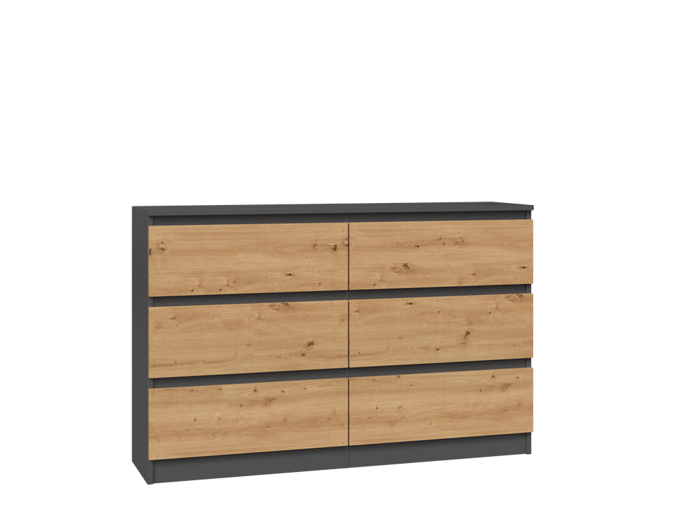 MALWA M6/120 Chest of Drawers – Anthracite & Oak Artisan