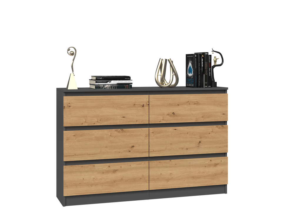 MALWA M6/120 Chest of Drawers – Anthracite & Oak Artisan - Image 2