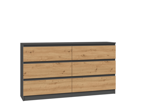 MALWA M6/140 Chest of Drawers – Anthracite & Artisan Oak