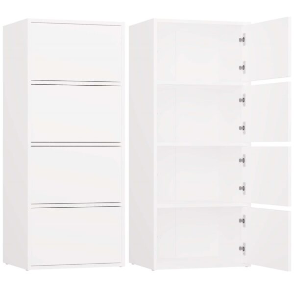 Alma Chest of Drawers – White - Modern 4-Door Storage Cabinet with Shelves