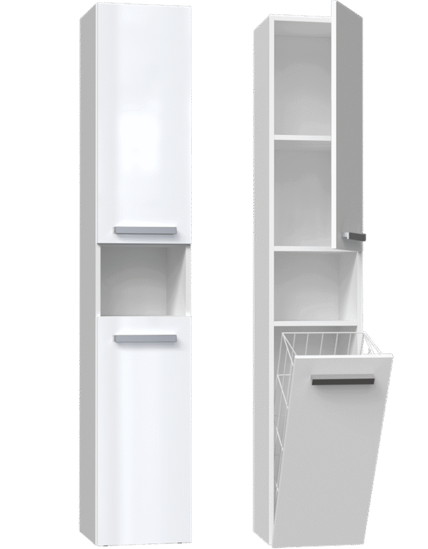 Bathroom Tall Cabinet Nel III – White Gloss