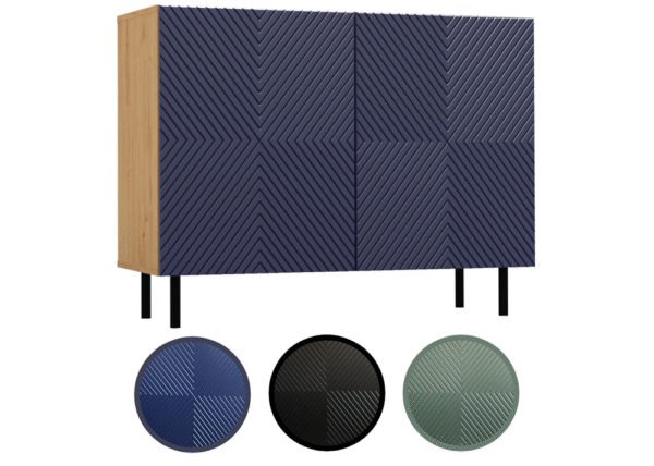 KAMA 2D/K Chest of Drawers – Artisan Oak / Navy Blue