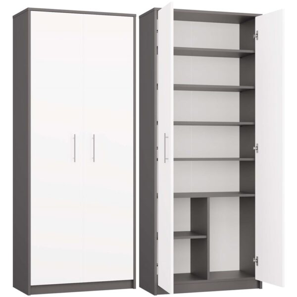 OLIV 2D Bookcase – Anthracite & White