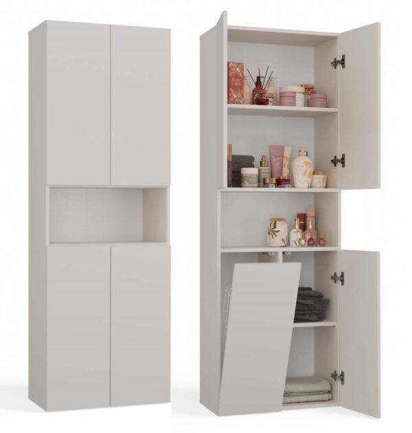 Bathroom Tall Cabinet Nel 1K/DK – Cashmere Beige