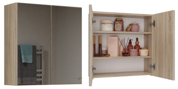 Pola 2DL Bathroom Wall Cabinet Sonoma Oak