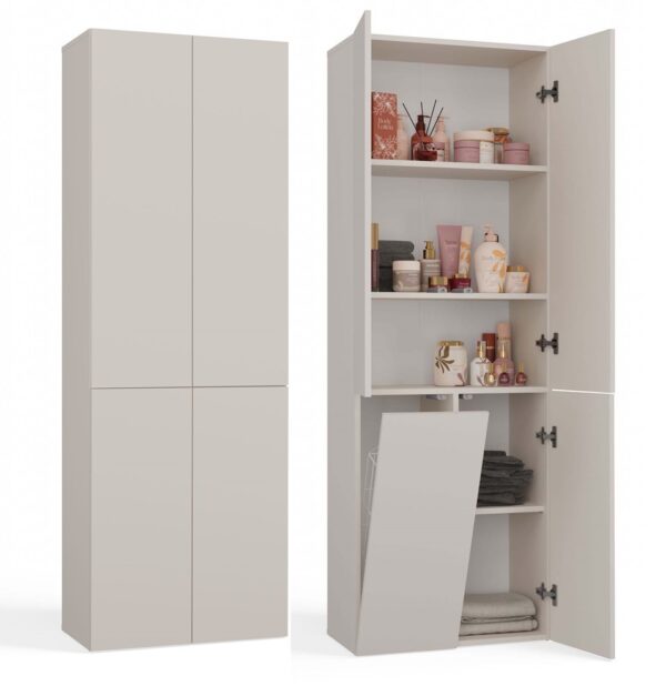Bathroom Tall Cabinet Nel 1K/DD – Cashmere