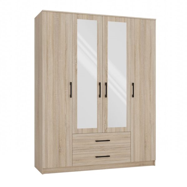 ROMANA 160 Wardrobe 160×205 cm with Mirror – Sonoma Oak