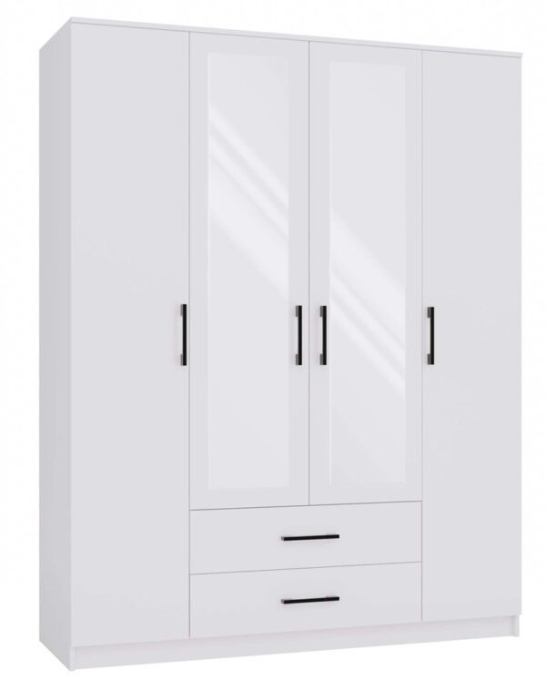 ROMANA 160 Wardrobe with Mirror – White