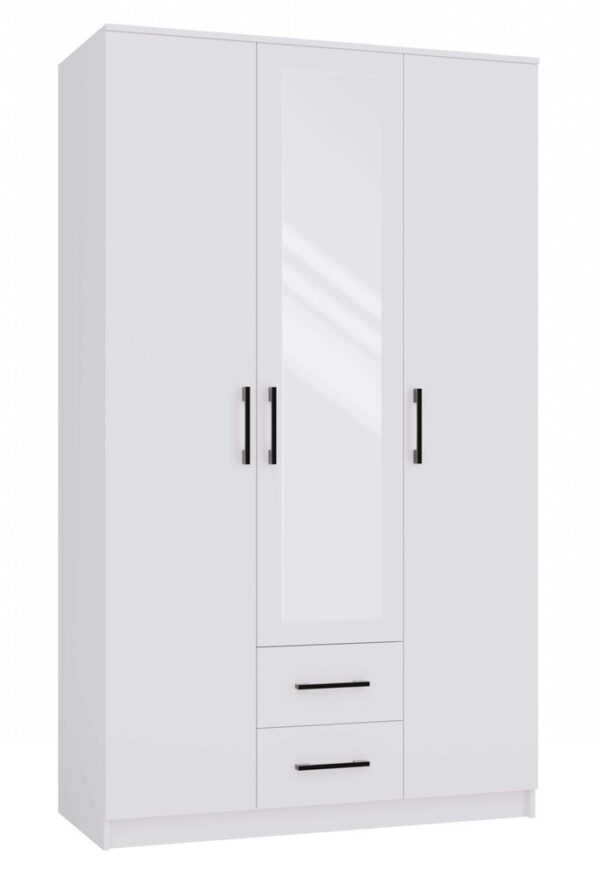 Romana 120 Wardrobe with Mirror – White