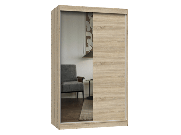 IGA 120 A/B Sliding Door Wardrobe with Mirror – Sonoma Oak