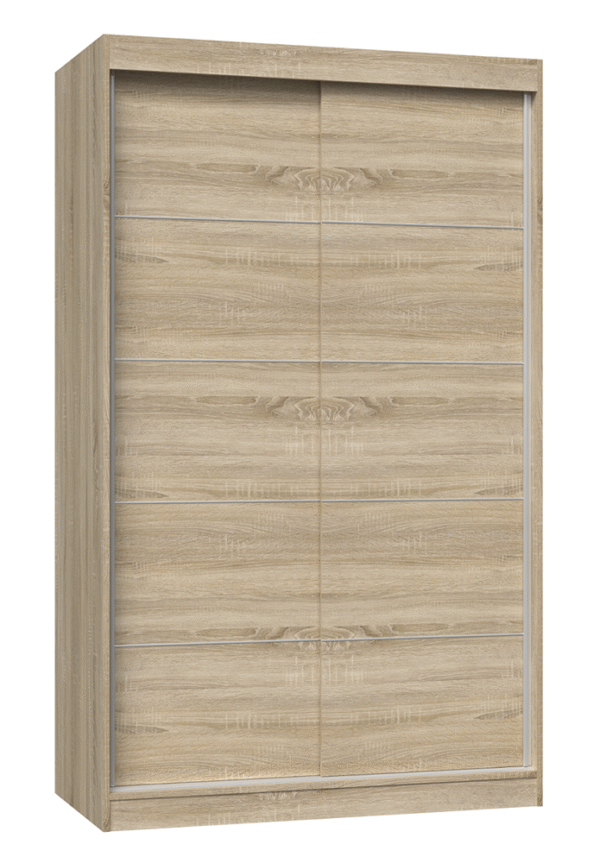 IGA 120C Sonoma Oak Sliding Door Wardrobe with Decorative Strips