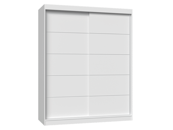 IGA 160/C Sliding Door Wardrobe – White with Decorative Strips