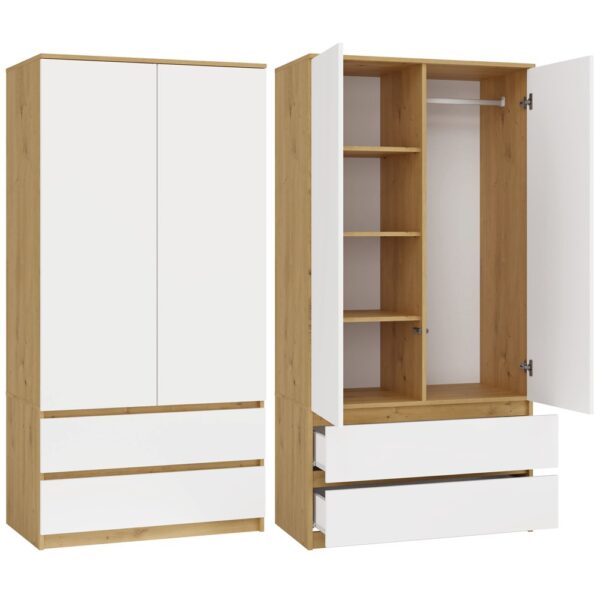 Malwa SS-90 Wardrobe – Artisan Oak & White