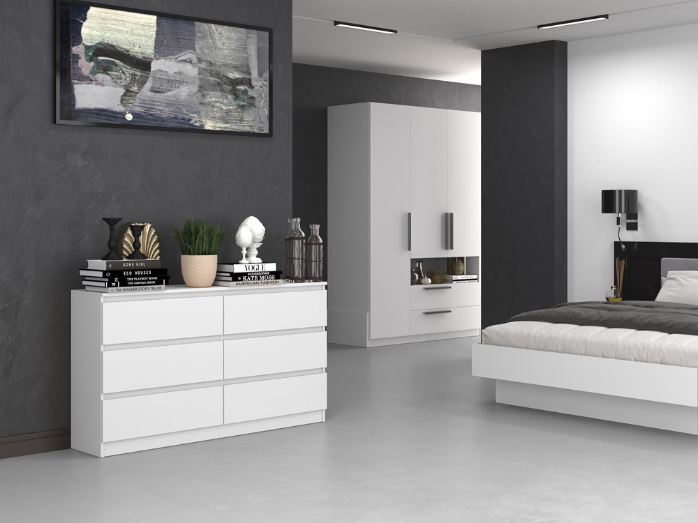 MALWA M6 140 Chest of Drawers – Matt White - Image 6